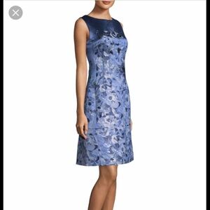 Lafayette 148 Verona silk sheath dress in fresco blue. Size 6